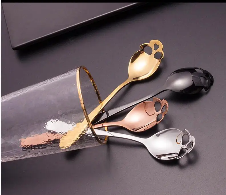 300 шт. модные кофейные сахарные ложки в форме черепа из нержавеющей стали