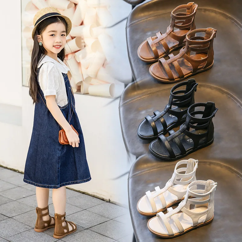 Модное платье Для детей на лето 2021 Новое принцессы сандалии-гладиаторы больших