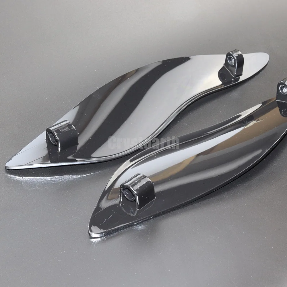 Chrome-Black Upper Fairing Side Wing Windshield Air Deflector For Harley Touring Electra Street Tri Glide FLHR FLHT FLHX 2014-17 |