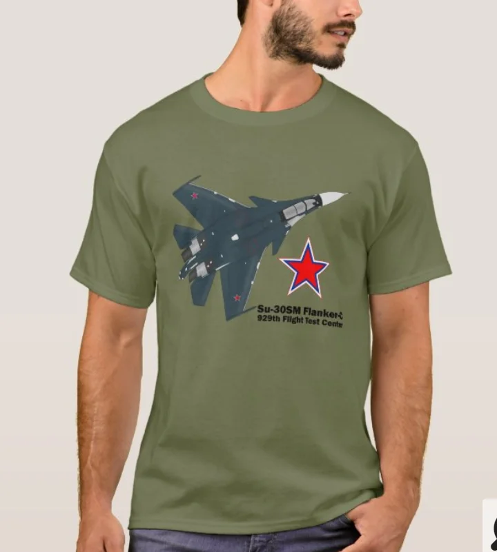 

Russian Air Force Sukhoi Su-30SM Flanker-C Multi-role Fighters T-Shirt. Summer Cotton Short Sleeve O-Neck Mens T Shirt New S-3XL