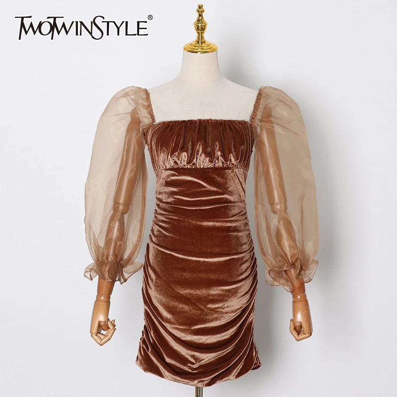 Женские вечерние платья twotwin2 черные облегающие с квадратным воротником и