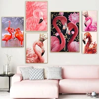chenistory paintings by numbers kits animal acrylic paints by number animal flamingo with frame living room decor diy gift