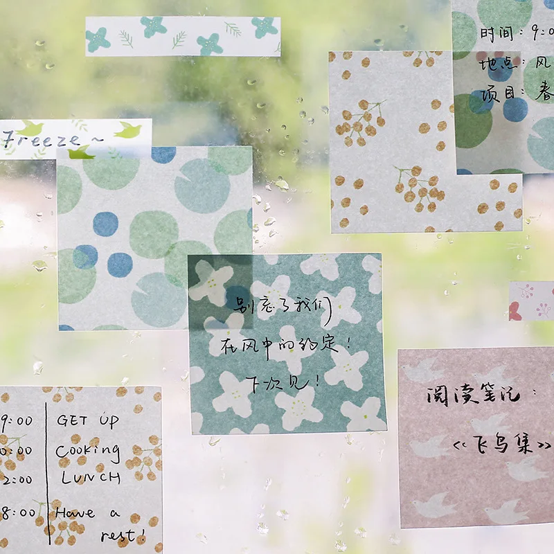 40 шт./партия Kawaii блокноты бумажные Post-it Litmus бумажный блокнот милый маленький цветок Липкие заметки Kawaii Канцелярские бумажные заметки