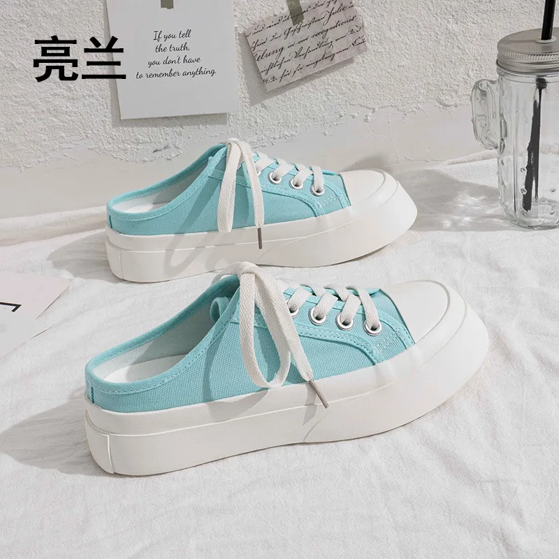 

Low Flat Shoes Female Woman's Slippers Loafers Luxury Slides 2021 Designer Soft Canvas Sewing Basic Rubber Fabric Casual