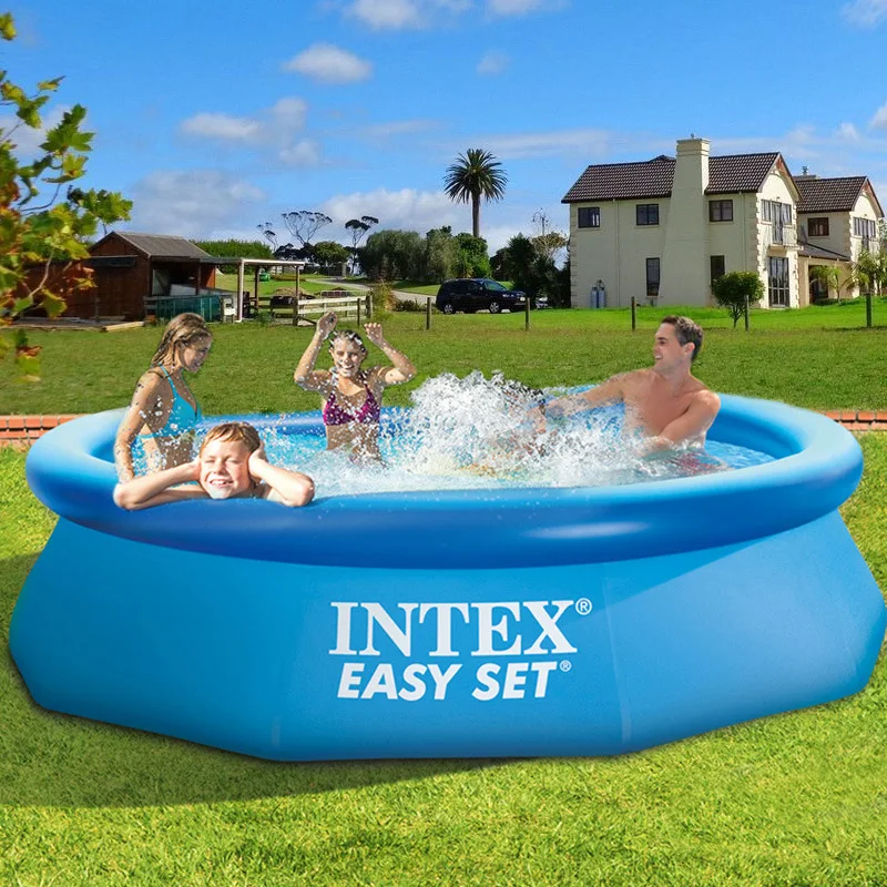 Большой семейный бассейн Intex надувной для взрослых утолщенный детский игровой