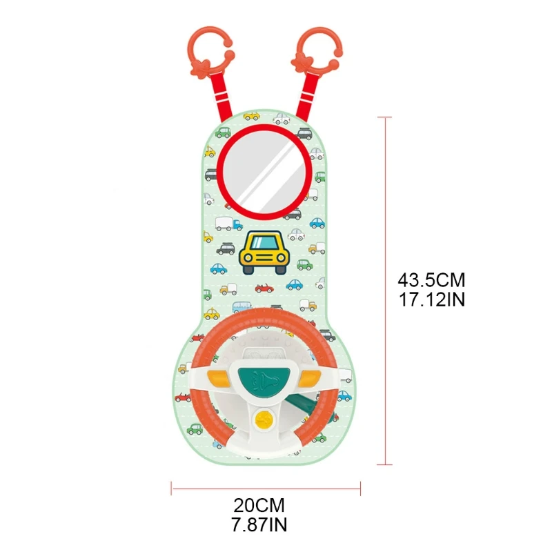 

J60B In-Car Play Steering Wheel Toy Baby's Travel Companion with Lights Horn