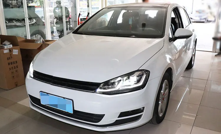 2 шт. автомобильный стиль светодиодный фары для golf 7 2013- для golf 7 Головной фонарь светодиодный DRL Объектив двойной луч H7 HID Xenon bi xenon объектив