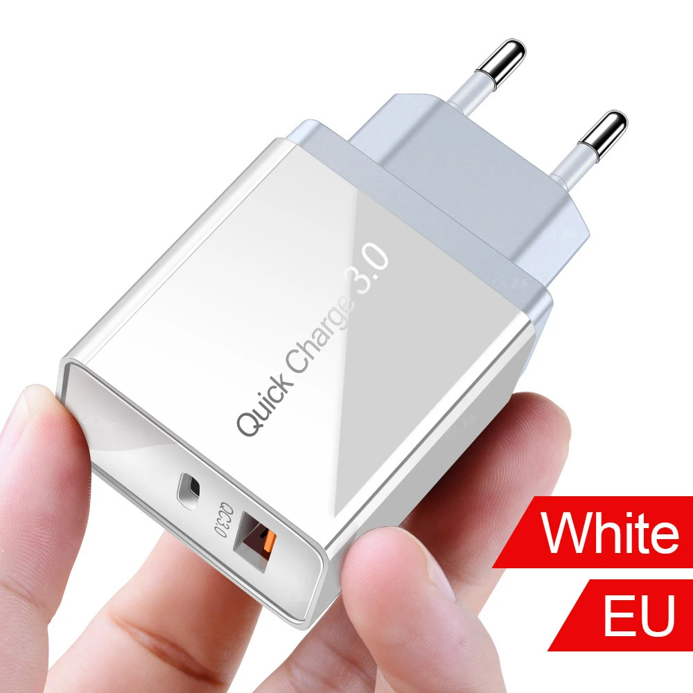 Udyr Quick Charge 4,0 3,0 36 Вт USB зарядное устройство Тип C QC 4,0 3,0 зарядное устройство для samsung S10 plus PD 3,0 быстрое зарядное устройство для iPhone 11 Pro - Тип штекера: EU White