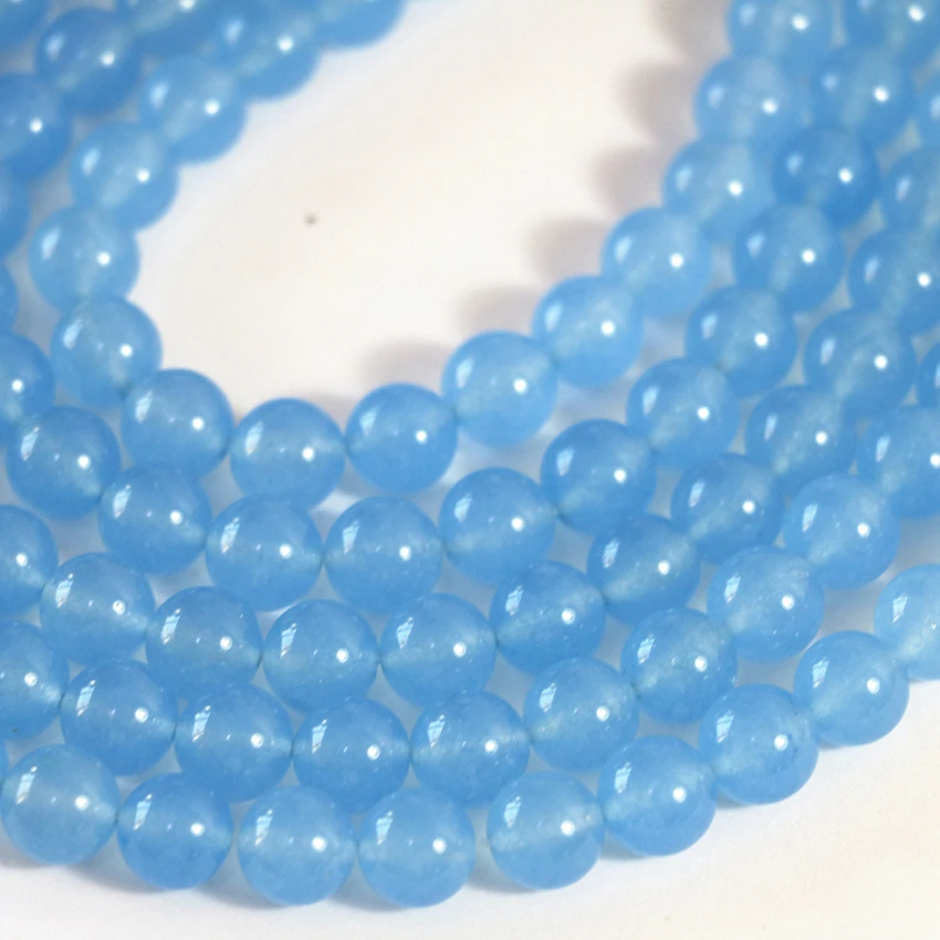 8 цветов Натуральный Крашеный каменный халцедонский нефрит блестящие круглые