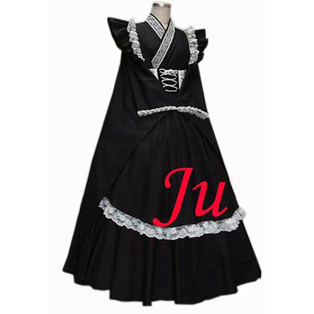 

fondcosplay Sissy Maid Gothic Lolita Punk Fashion Japan Kimono black cotton Dress Cosplay Costume Tailor-made[CK750]