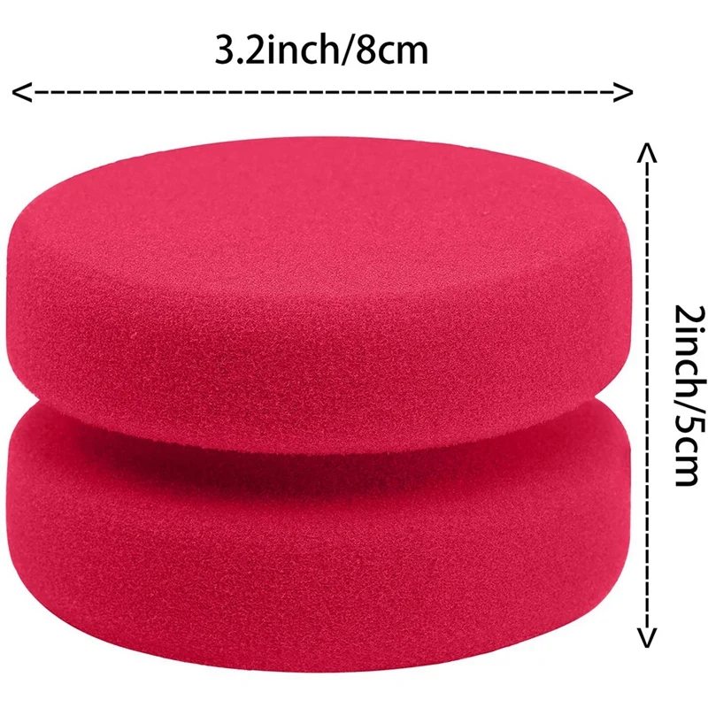 

8 Pack Paint Sponge Applicator Detail Sponge Paint Round Wax Applicator Tire Shine Applicator (Red)