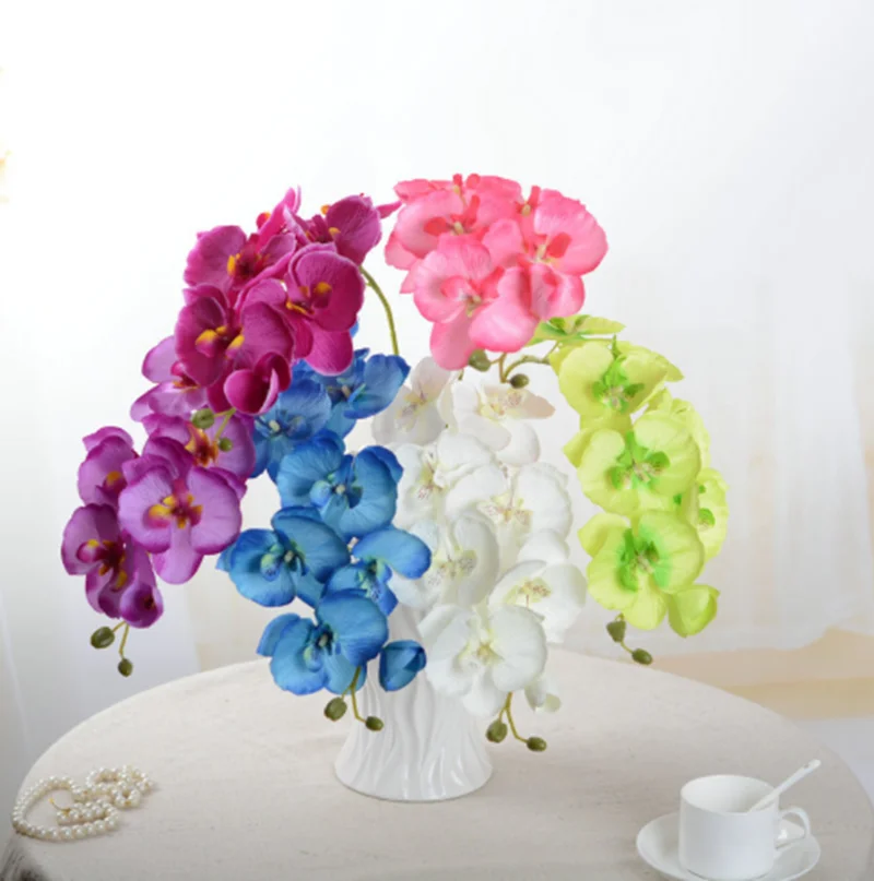 

1pcs 8 Heads 70cm Artificial Flower Phalaenopsis Latex Silicon Real Touch Big Orchid Orchidee Wedding Simulation Flower Craft