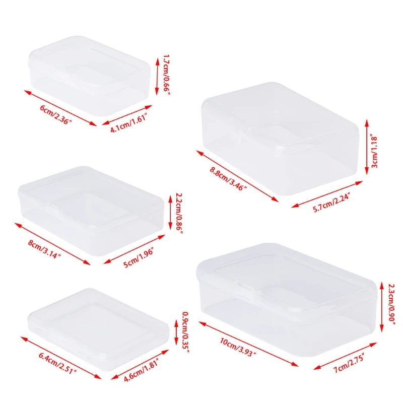 

Rectangular Plastic Clear Transparent Storage Box Collection Container Organizer 652A