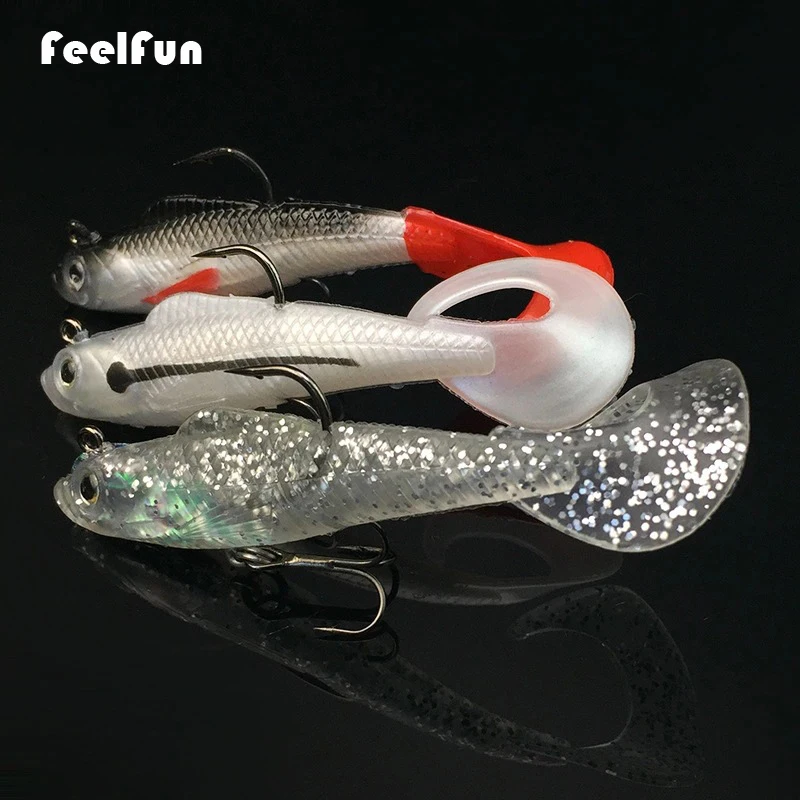 Мягкие рыболовные приманки FeelFun с головой джига 90 мм 9 5 г воблеры весовой головкой