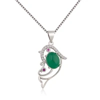 sterling silver necklace pure natural diamond pendant christmas emrald silver 925 jewelry bijoux femme bizuteria pendants