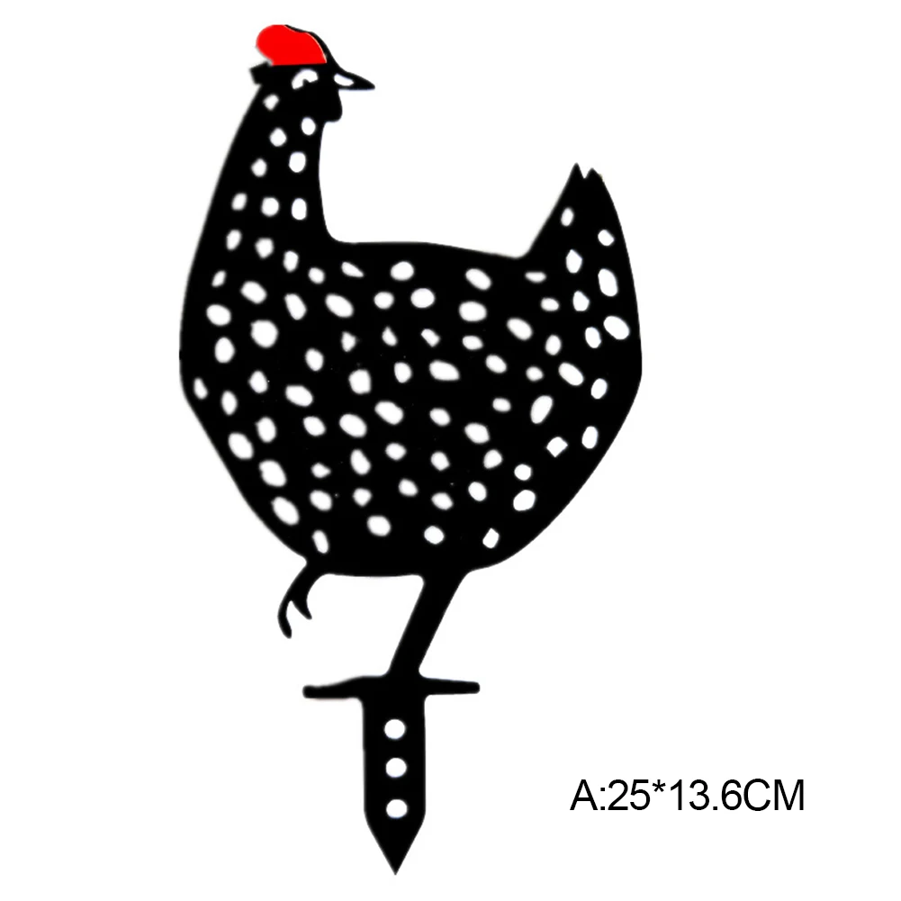 

Simulation Farm Animal Chicken Rabbit Duck Garden Stake Yard Decor Metal Hen Chicken Pecking Home Garden Supplies Decor Ornament