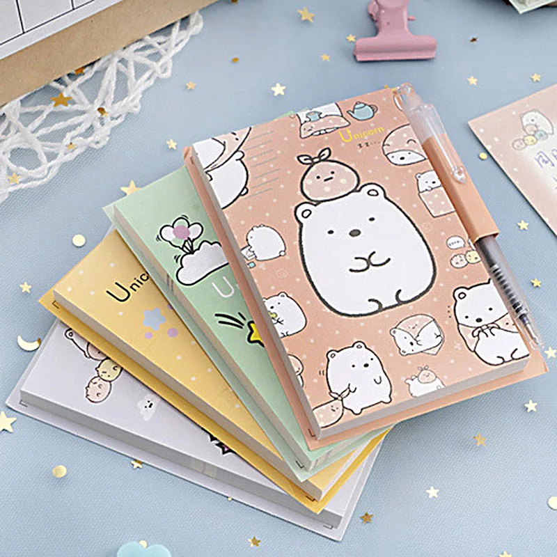 Милые Складные Липкие заметки с ручкой Kawaii Sumikko блокноты для заметок детей DIY