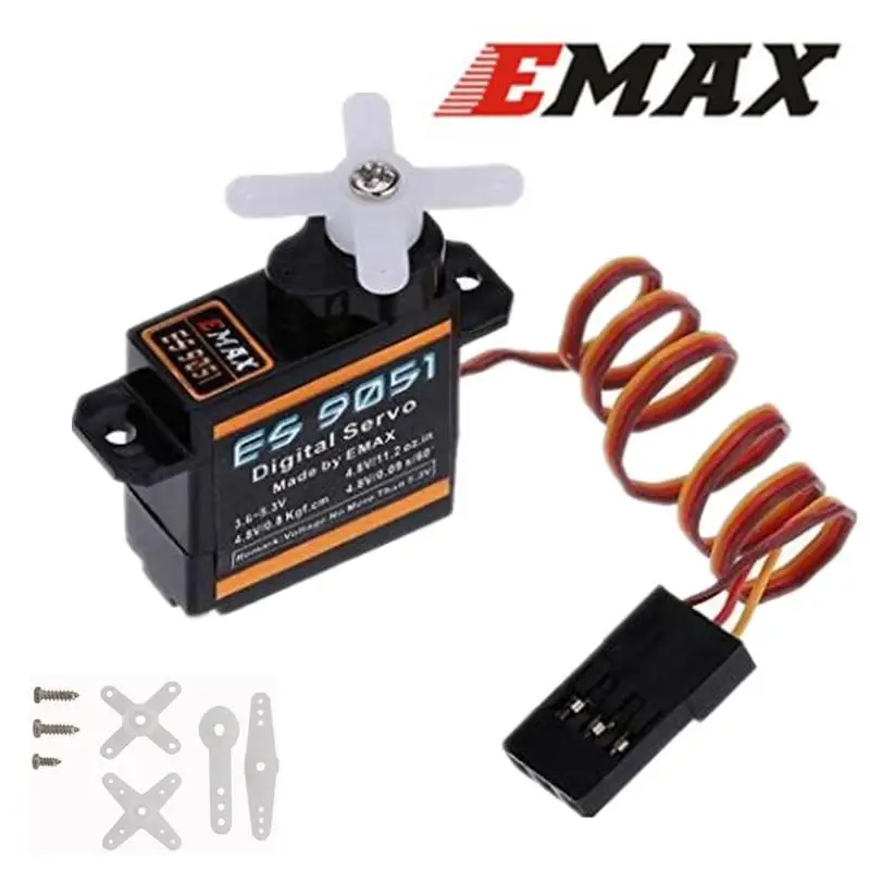 RCtown EMAX ES9051 4 3 г цифровой мини-сервопривод пластиковый редуктор 0 8 кг Крутящий