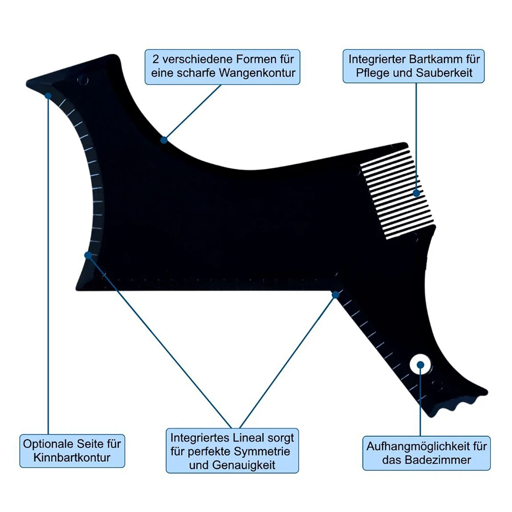 

1PC Men Beard Shaping Tool Hair Liner Template Pro Stencil Comb Shaper For Styling With Trimmer,Razor Or Clippers Perfect Gift