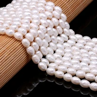 natural freshwater pearls beads rice shape pearl loose beads for jewelry making diy bracelet neckalce accessories size 8 9mm