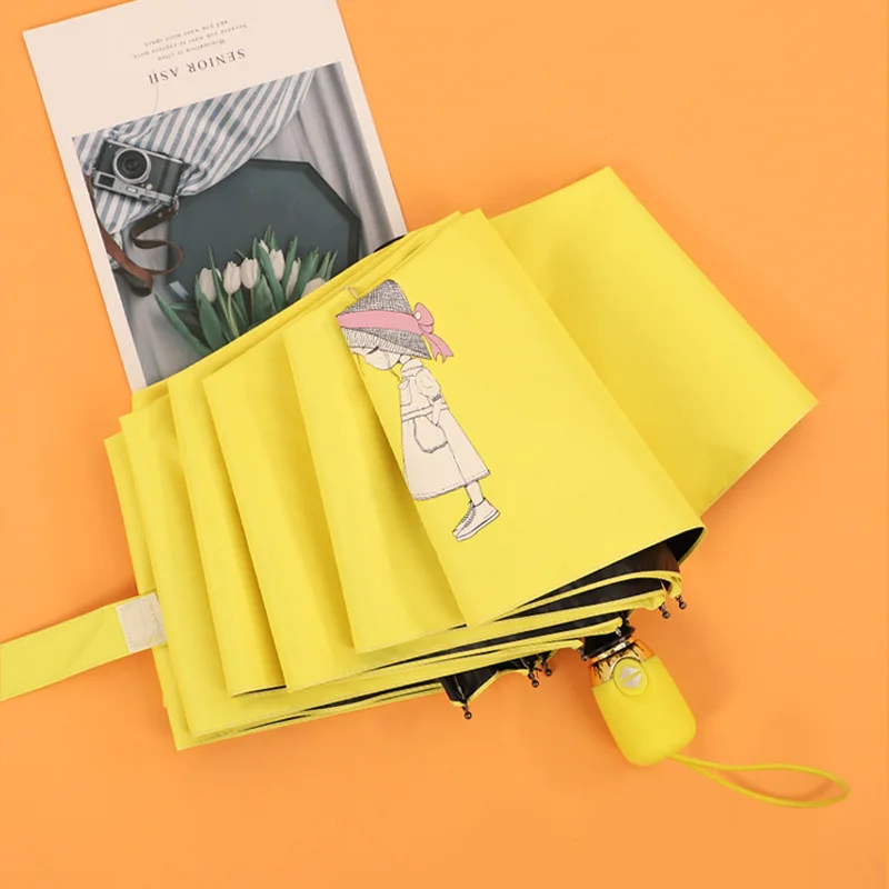 Женский ветрозащитный зонт от солнца Guarda Chuva Ombrello автоматический складной