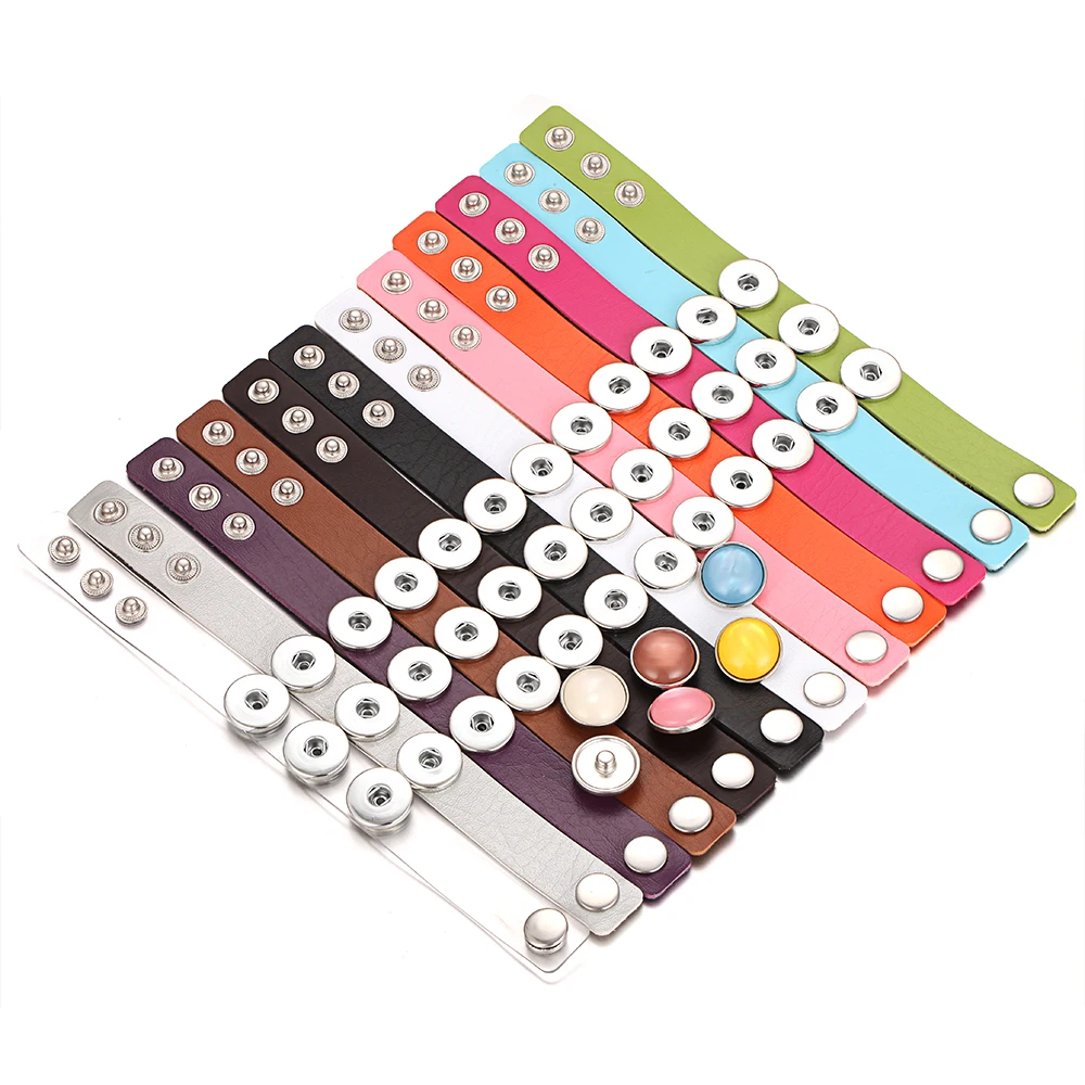 Новинка 18 мм кнопки ювелирные изделия три пряжки шармы из сплава браслеты и