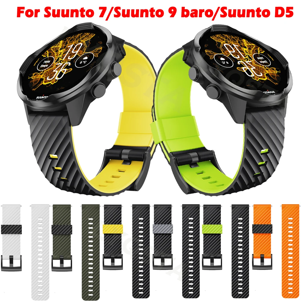 

Ремешок силиконовый для SUUNTO 9 Baro, сменный Браслет для SUUNTO Spartan Sport /7/D5 Correa, 24 мм