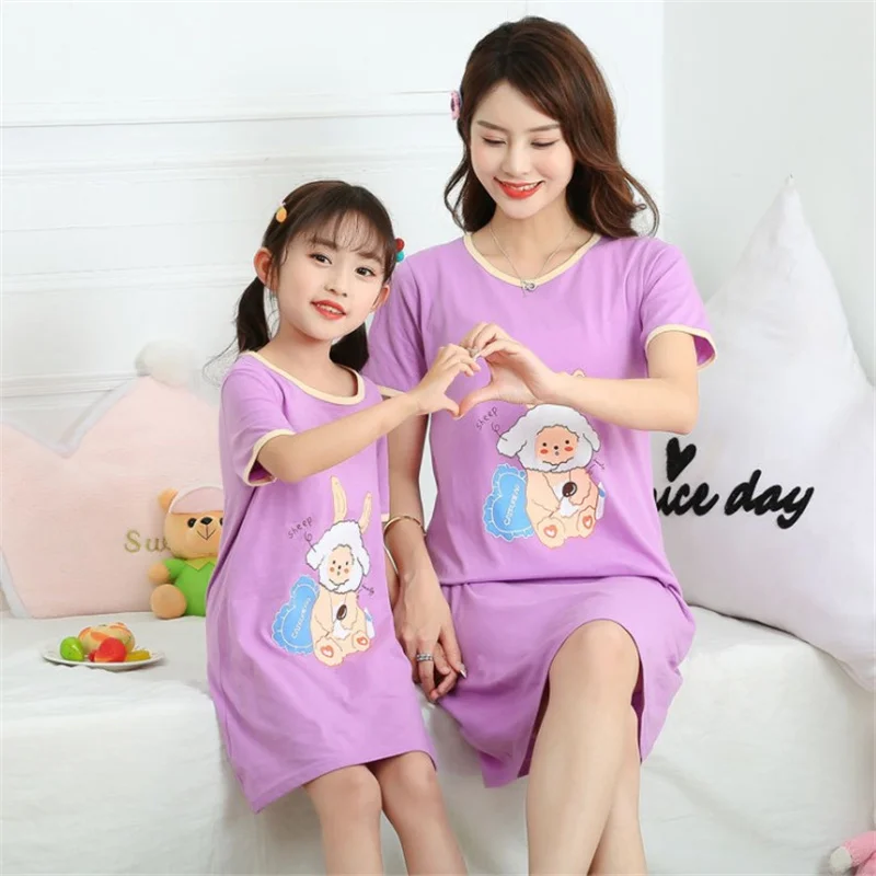 

Kids Pajamas Summer Girls Sleepwear Children's Sleepwear Cartoon Nightwear 2-12Y singular nightgowns Pajamas For Girls