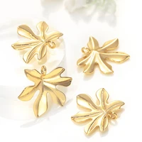 15926pcs 20x22mm hole 2mm 24k gold color plated brass tree leaf leaves charms pendants high quality diy jewelry accessories
