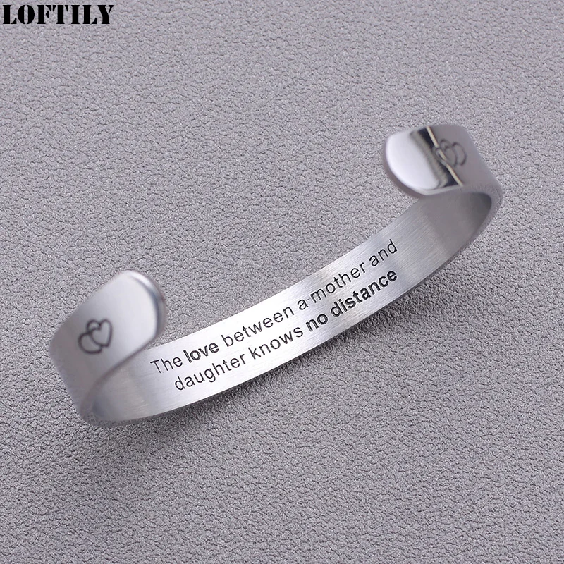 10 мм гравированный Браслет-манжета для мамы и дочки браслет женщин из