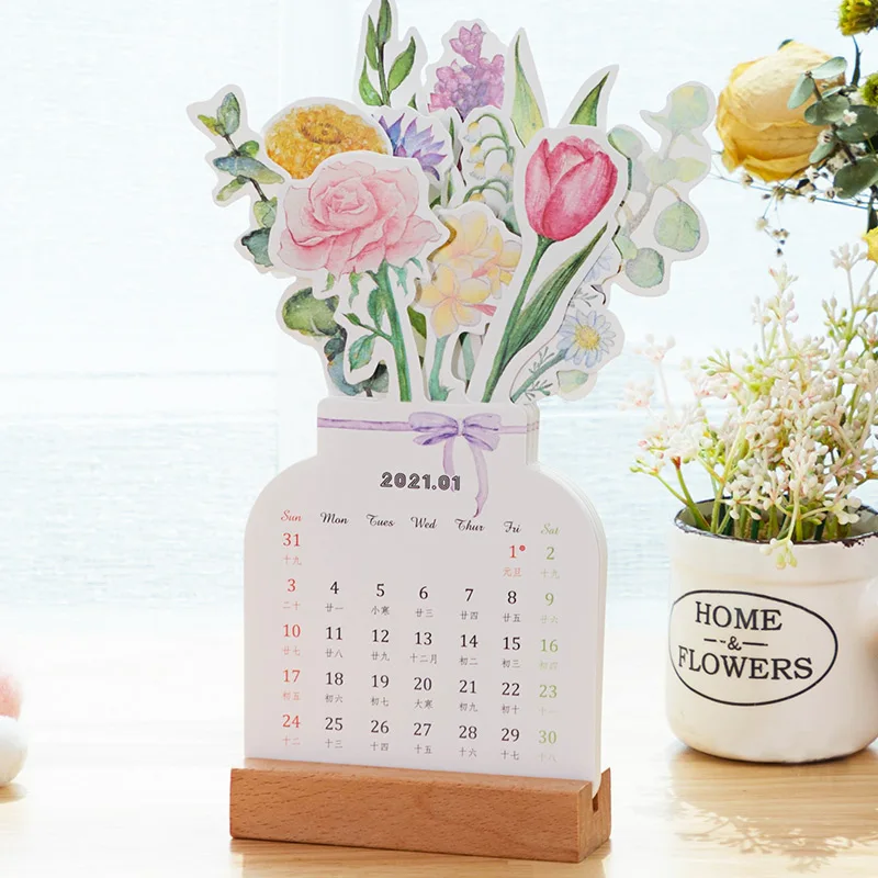 

2021 Hayao Miyazaki Cartoon Family Card Calendar Cute Flower Desk Calendar Daily Schedule Planner 2020.07-2021.12