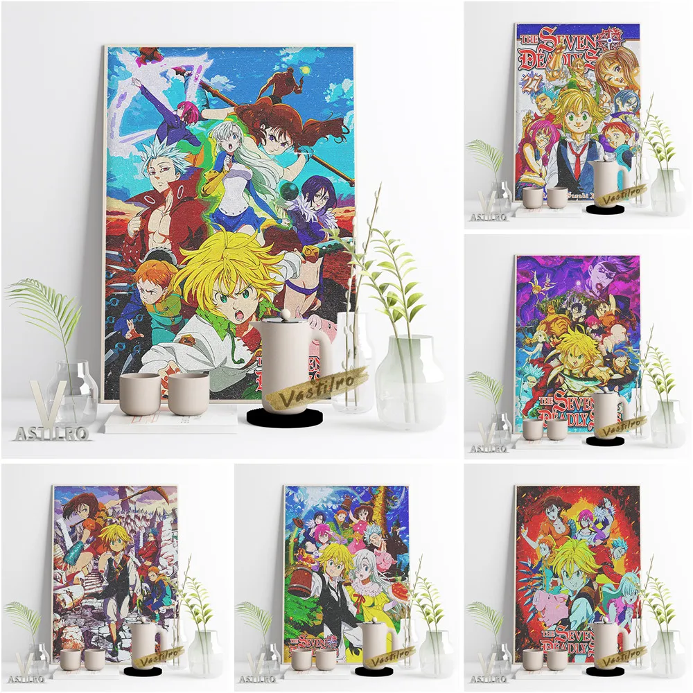 

The Seven Deadly Sins Fantasy Japanese Anime Cartoon Wall Art Poster Manga Character Modern Canvas Painting Fans Gift Home Decor