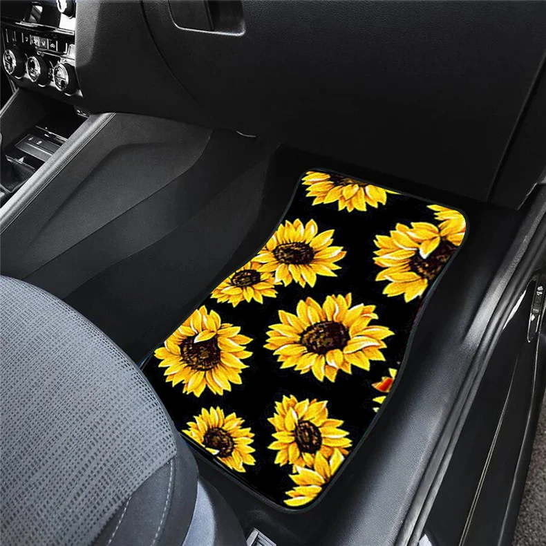 

Universal Car Front Seat Cover Sunflower Style With Interior Decor Printing Fashion Patterns Autos full Cushion Fit For All Cars