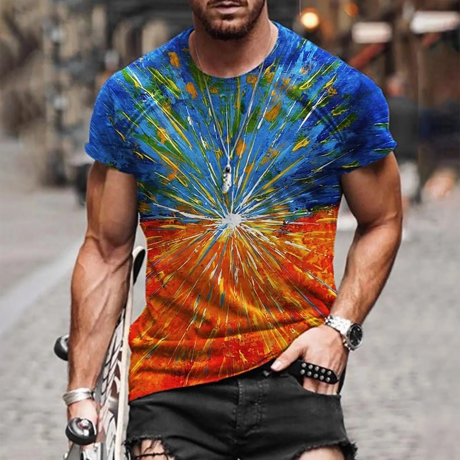

Harajuku Men T-shirt Summer Casual Printed Short Sleeve Round Neck Top T-shirt Graphic T Shirts Camiseta Hombre T Shirt For Men