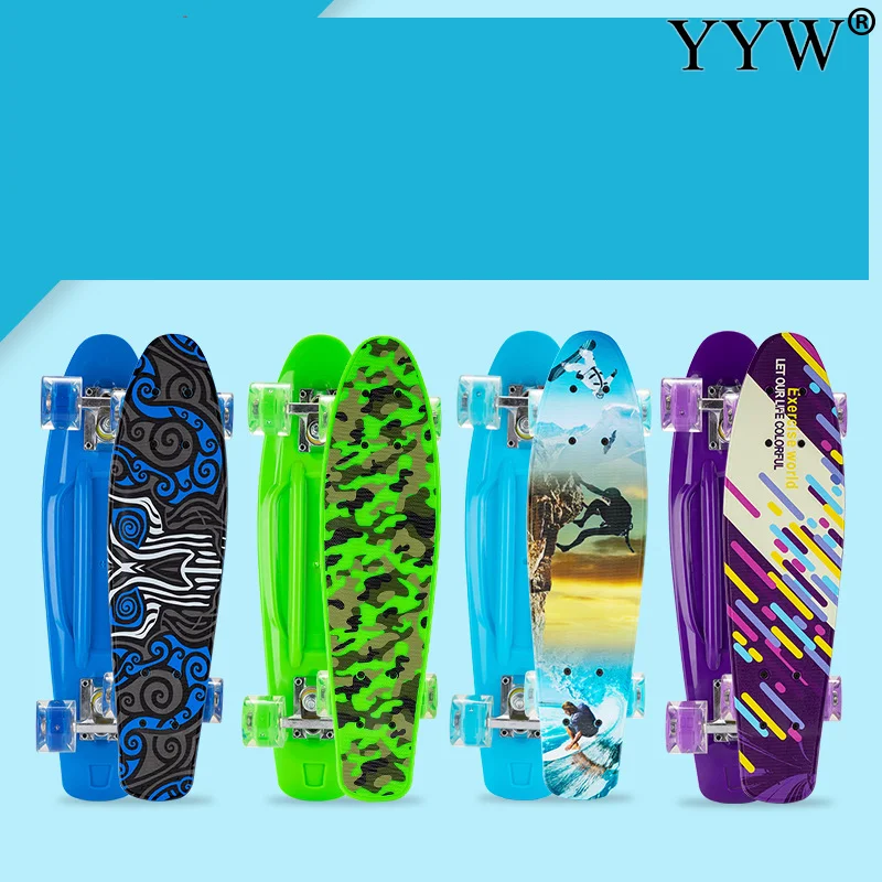 Ролик с подсветкой Скейтборд Мини Крейсер Доска один Kicktail пластиковый тротуар