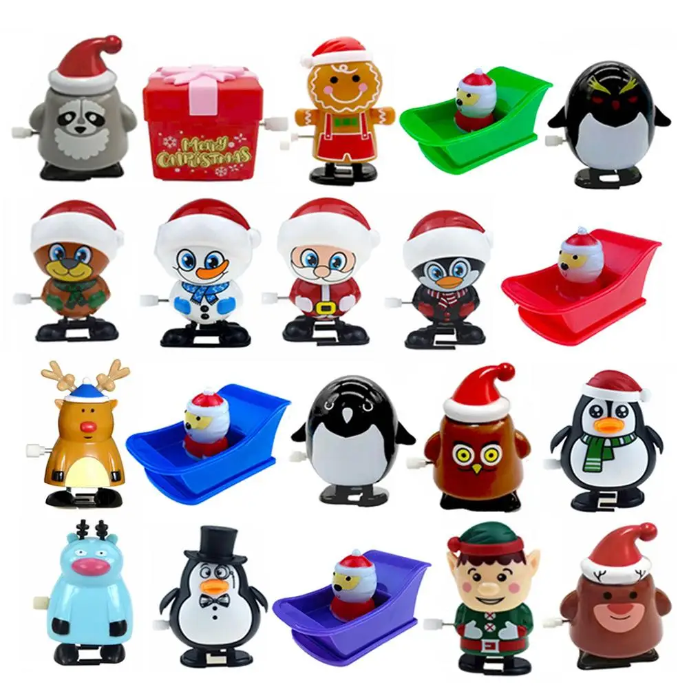 

Заводные игрушки для детей, 20 шт., милые безопасные рождественские чулки, колышки в оленях, Санта-Клаус, пингвин, снеговик и эльф