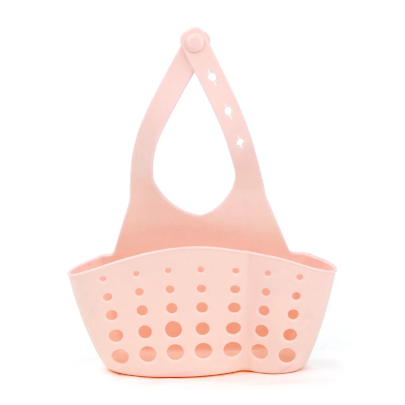 pink 15x8x22cm Эко-feiendly губка для кухонной раковины подвесная корзина для хранения Регулируемая кнопка типа стока кран корзины для хранения - Цвет: pink 15x8x22cm
