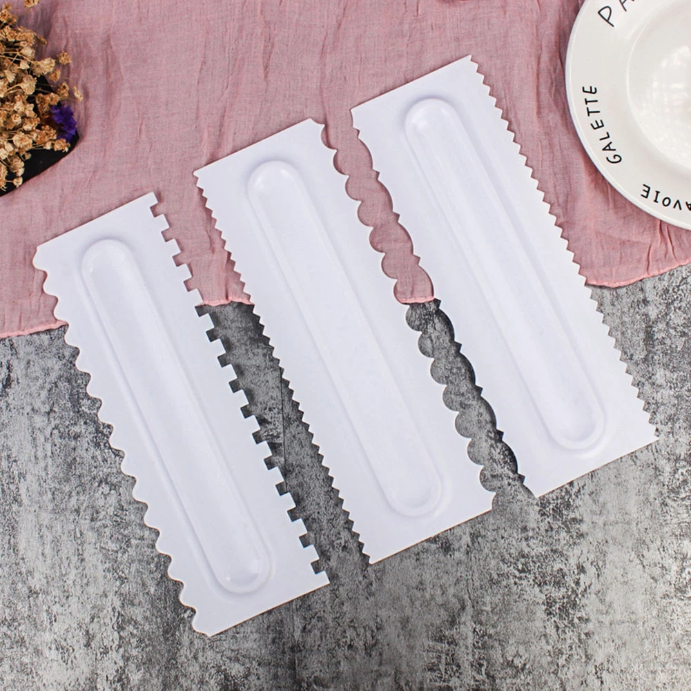 3 шт. скребок для торта Расческа глазури плавные лопатки теста 6 дизайн текстуры