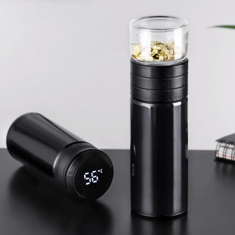 AI Температура Дисплей термос для Чай фляга однотонные Цвет Нержавеющая сталь