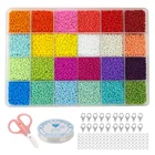 Набор для творчества, 3 мм, бусины, браслет, ожерелье, аксессуары, карамельные цвета, маленькие бусины для рукоделия, Набор для изготовления ювелирных изделий, подарок оптом