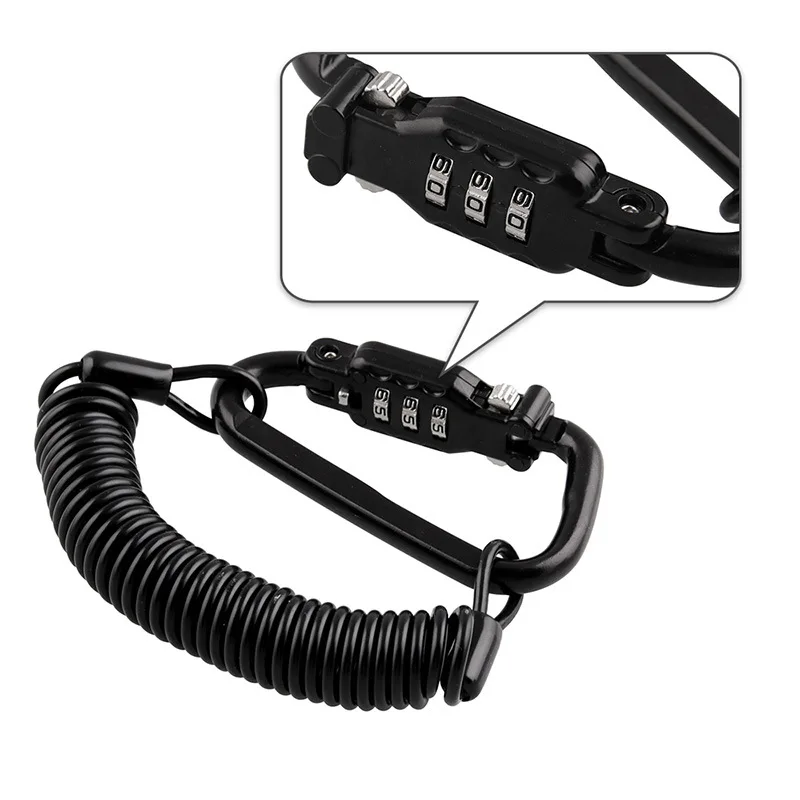 

Anti-Theft Combination Lock Motorcycle Helmet Accessories Universal Telescopic Spring Buckle Rope Convenient Safe Lock Device