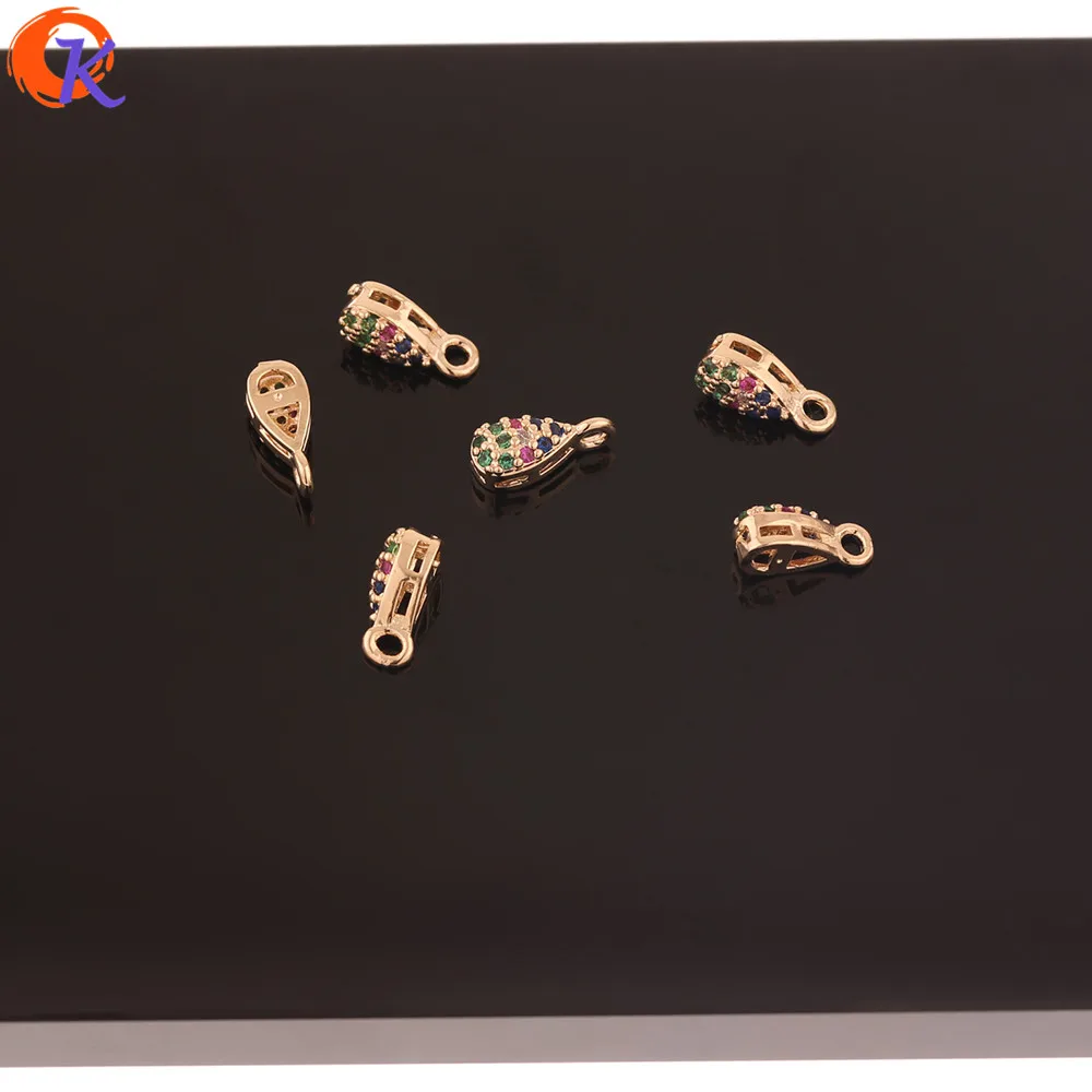 

Cordial Design 50Pcs 4*10MM Earrings Connectors/Hand Made/Drop Shape/Jewelry Accessories/Earring Findings/DIY Making/CZ Charms