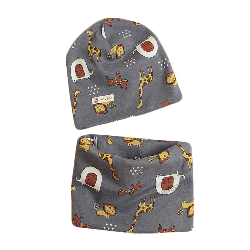 Осень зима 2019 детская шапка шарф вязаные крючком детские шапки Мультяшные для