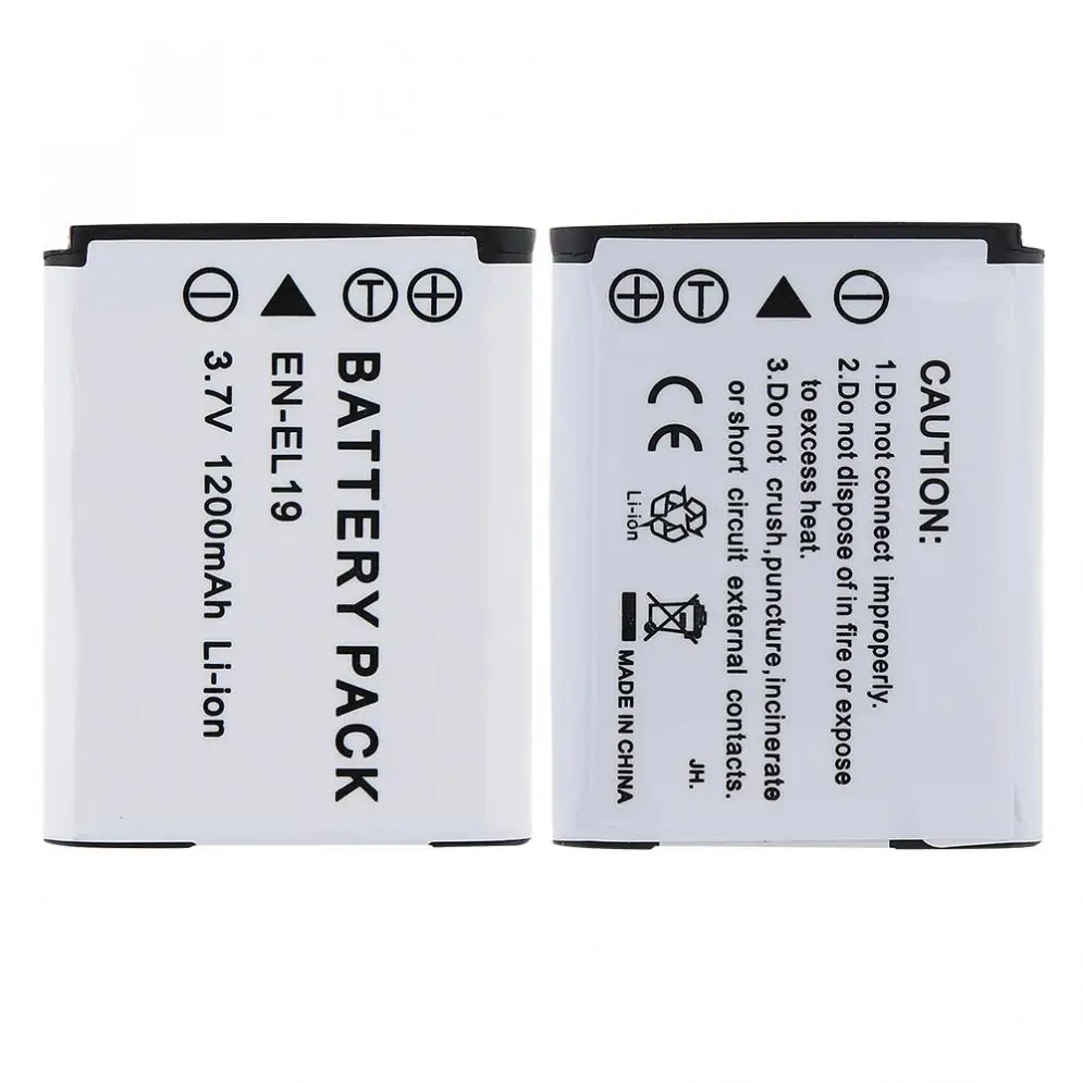 3 7 V 1200 мА/ч ENEL19 EN EL19 Li Ion Перезаряжаемые Камера Батарея для Nikon Coolpix S32 S33 S100 S2500 S2750 S3100