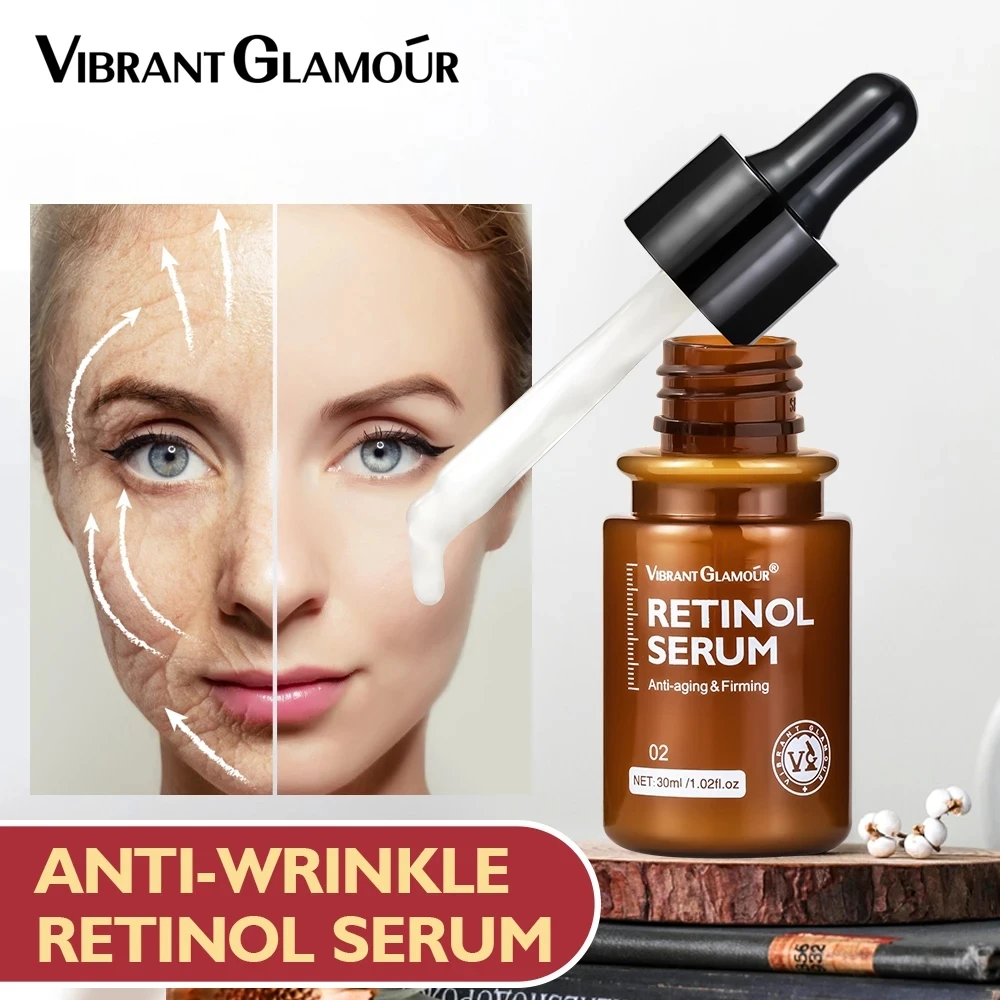 

VIBRANT GLAMOUR Retinol Serum Anti Wrinkle Firming Lifting Improve Fine Lines Brighten Whiten Shrink Pores Anti Aging Skin Care