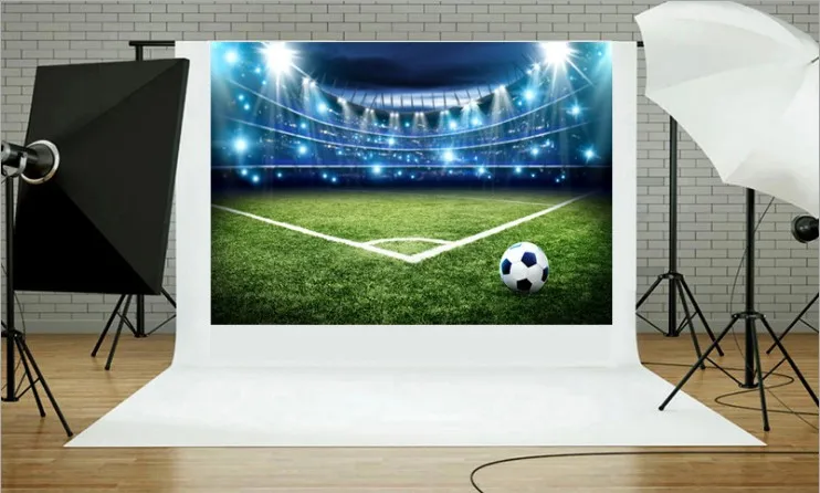 Новый тканевый фон для студийной фотосъемки с изображением футбольного стадиона
