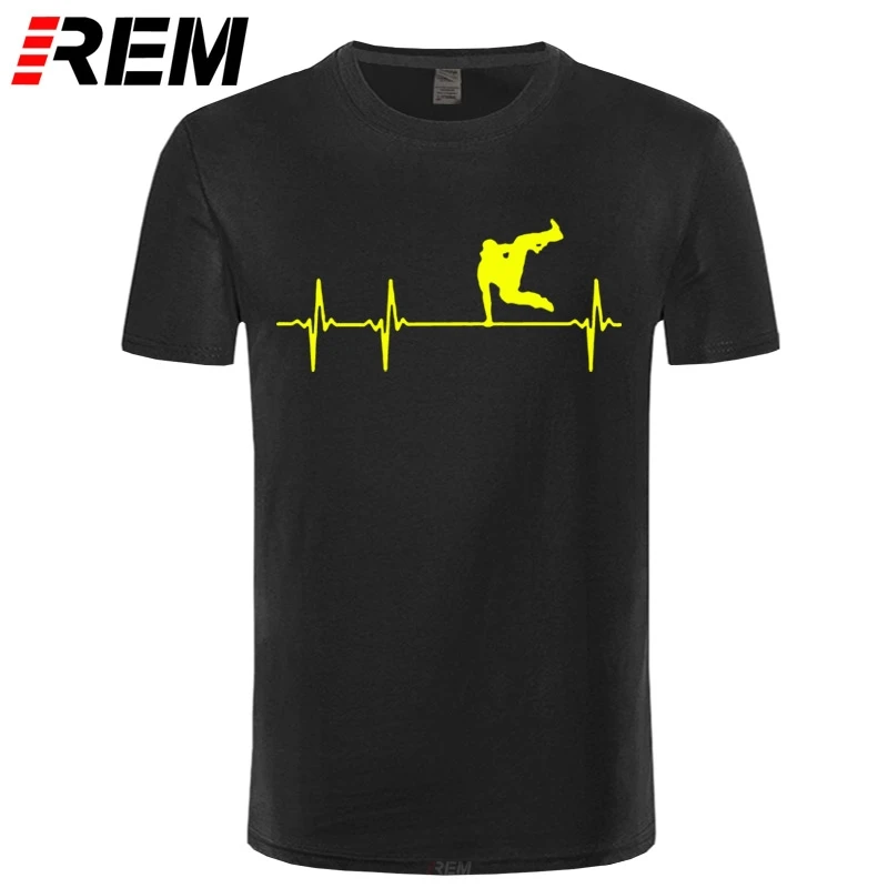 REM Parkour Freerunning Heartbeat футболка забавная Паркур Runner Футболка Летний стиль Мужская