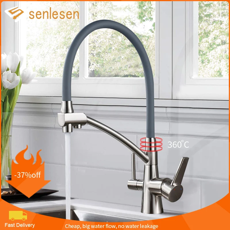 Кухонный Смеситель для чистой воды выдвижной поворотный носик