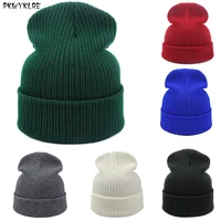 autumn and winter without eaves hat fashion double stripe pullover cap winter outdoor warm hat knitted pullover cap