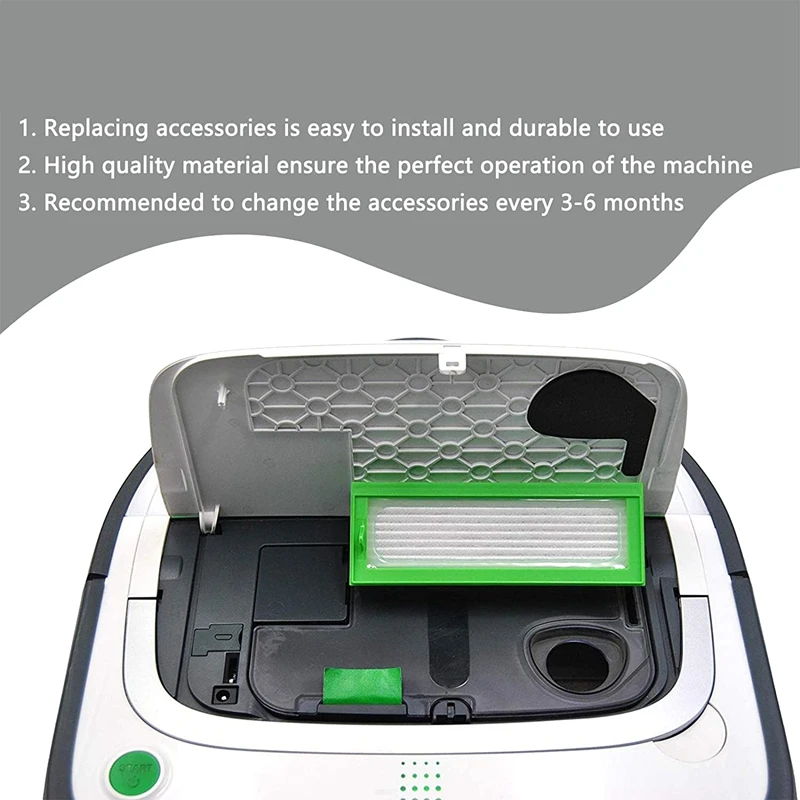 

Spare Parts Filters Spare Brushes for Vorwerk Kobold VR200, Accessories HEPA Filter, Side Brushes Small Brush
